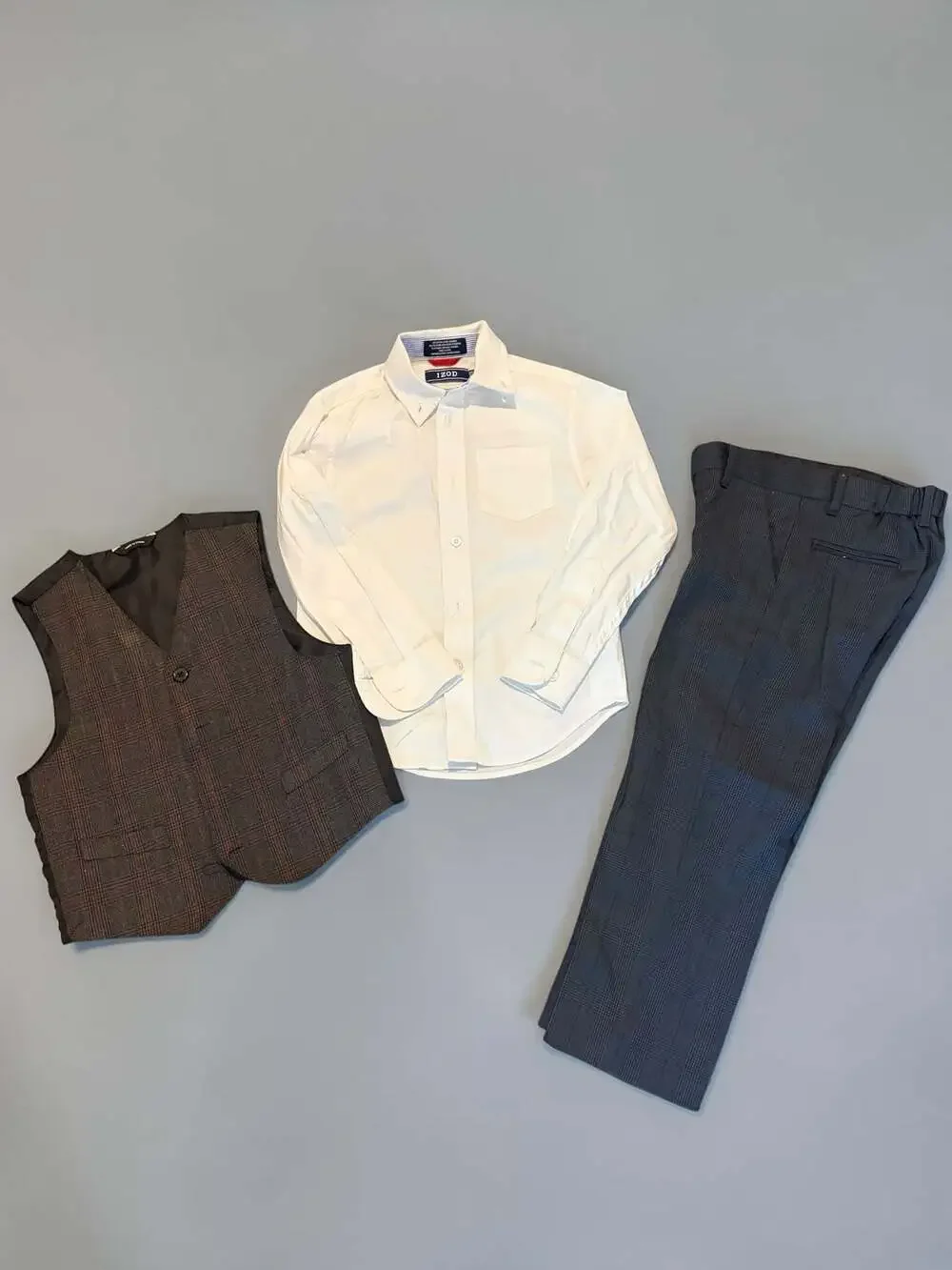 Class Club Gold Label Vest Pants Outfit Set and IZOD dress shirt Size XXS 4-5
